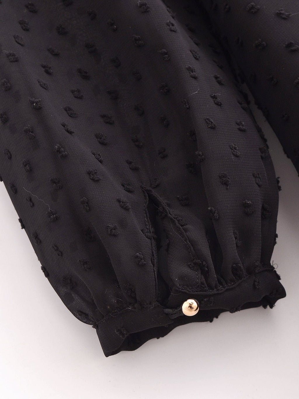 Transparentes Maxikleid aus Punkt-Tüll mit Rüschen in Schwarz