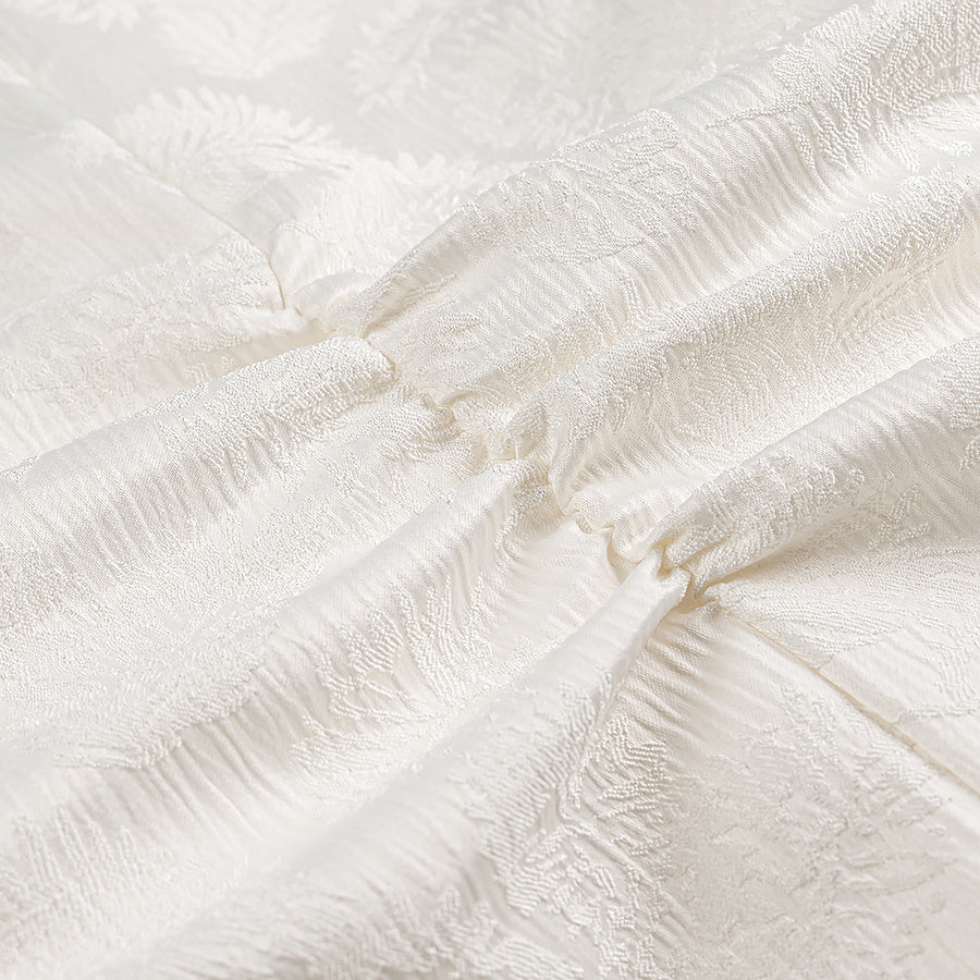 Hemdblusenkleid aus strukturierter Baumwolle in Offwhite