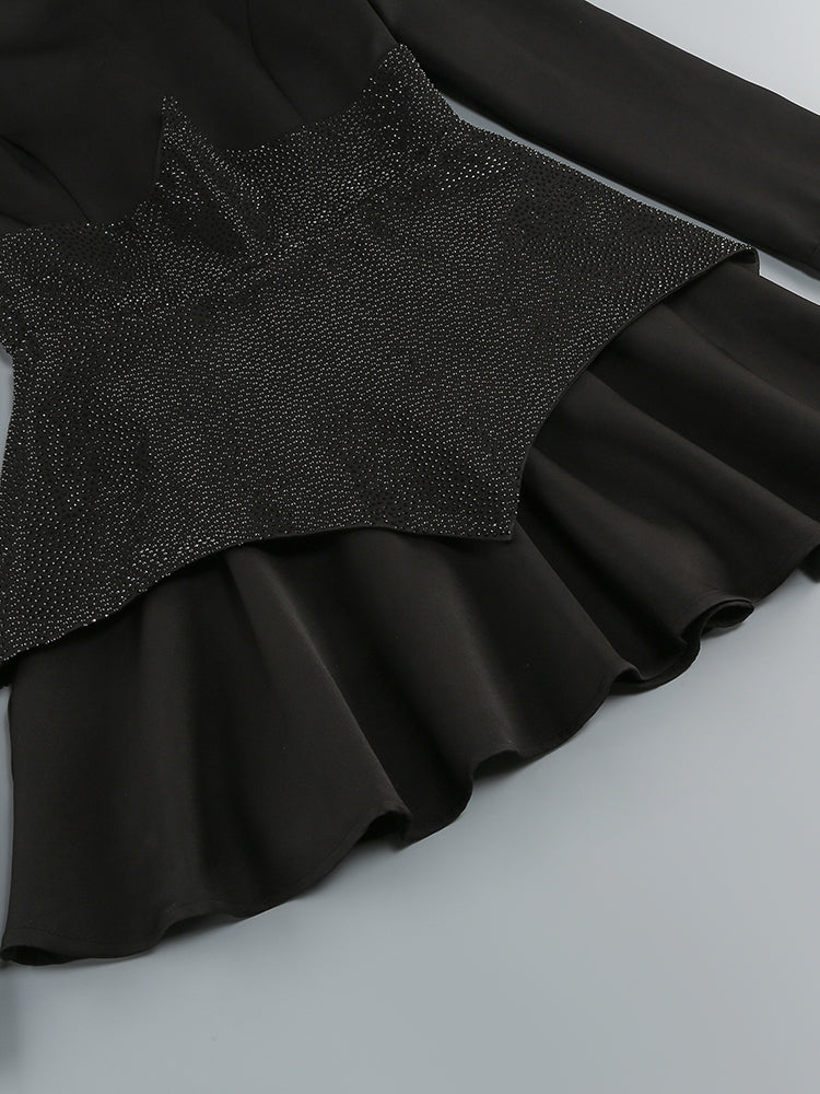 Peplum-Top mit glitzerndem Korsett-Detail