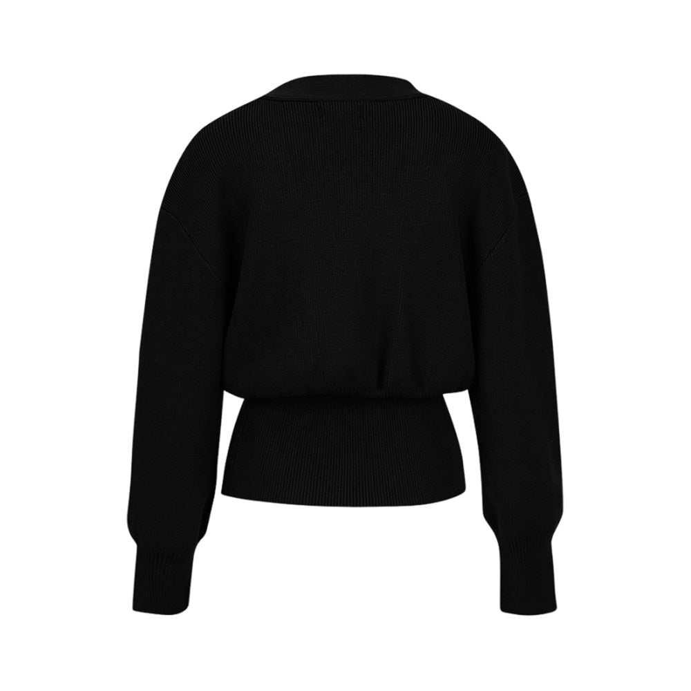 Feinstrick-Cardigan in Schokoladenbraun mit Statement-Knopf