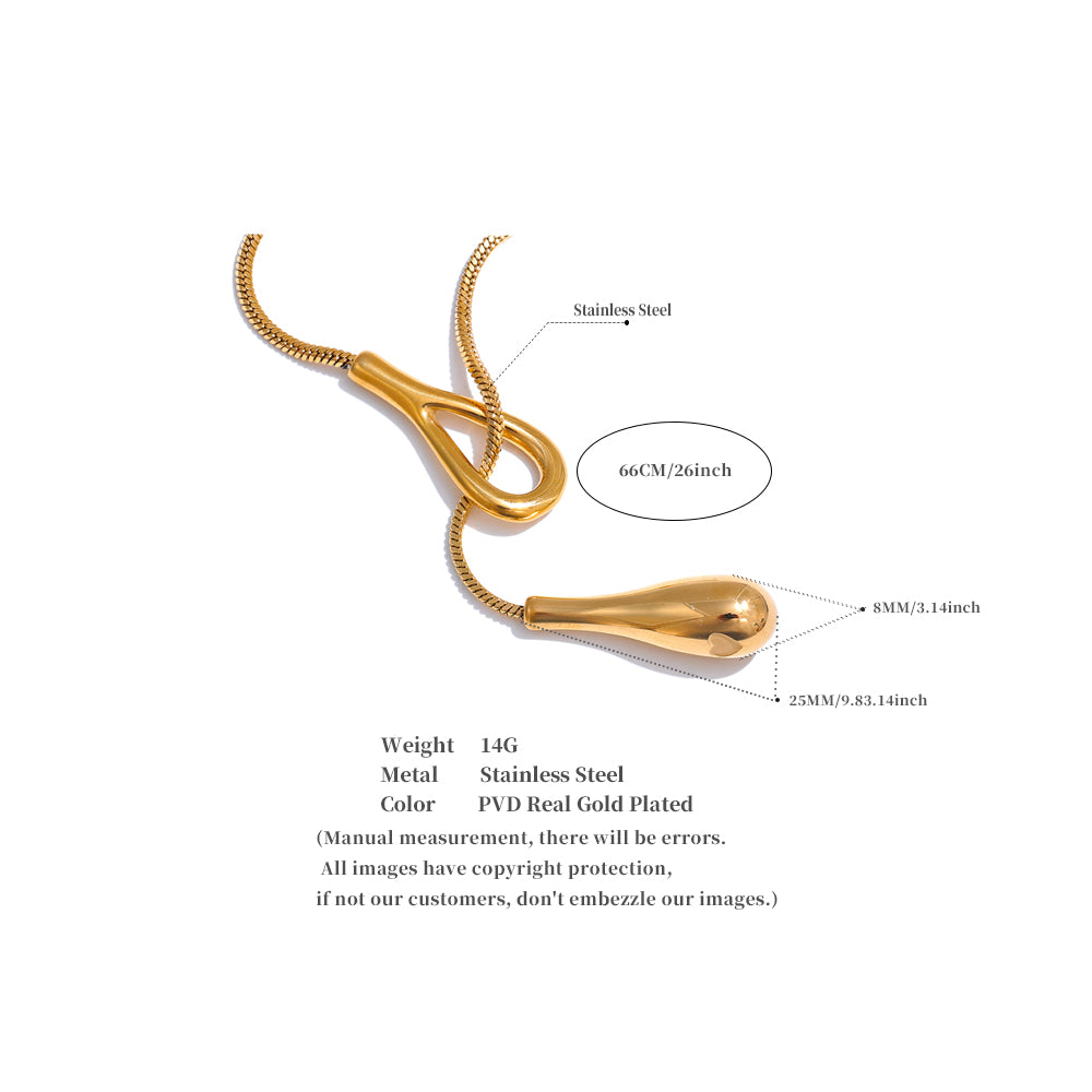 Skulpturale Tropfen - Halskette in Gold - und Silberoptik