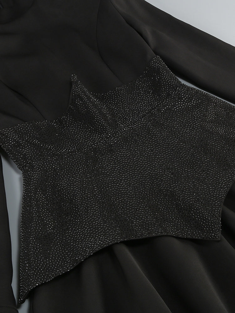 Peplum-Top mit glitzerndem Korsett-Detail