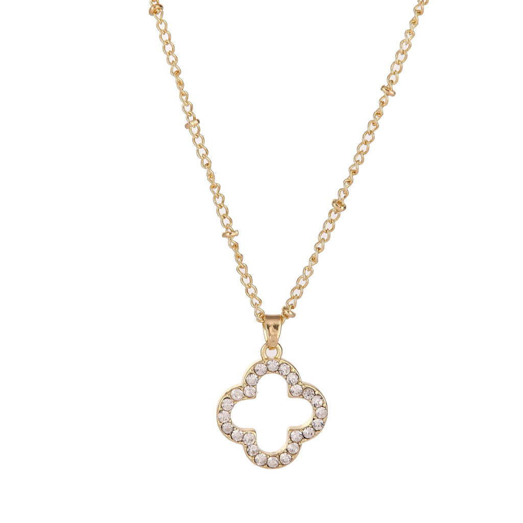 Vergoldete Kleeblatt-Halskette