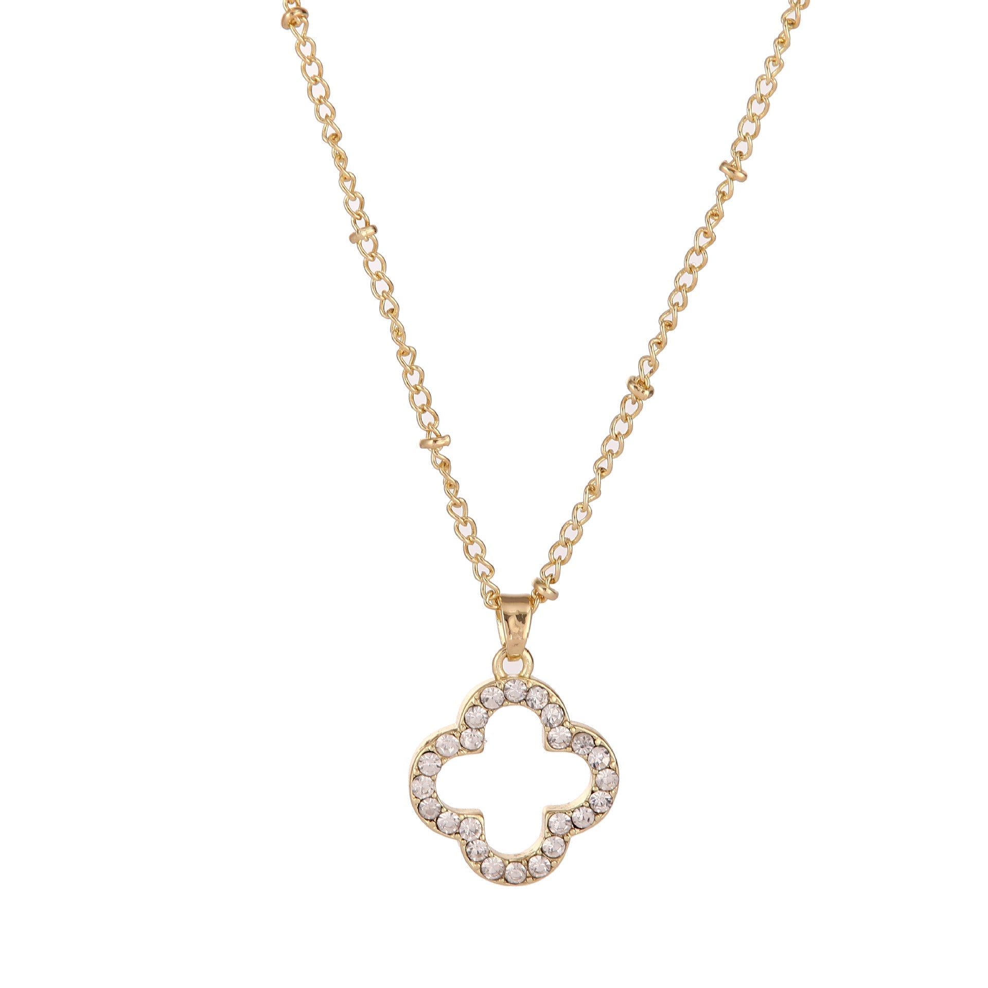 Vergoldete Kleeblatt-Halskette