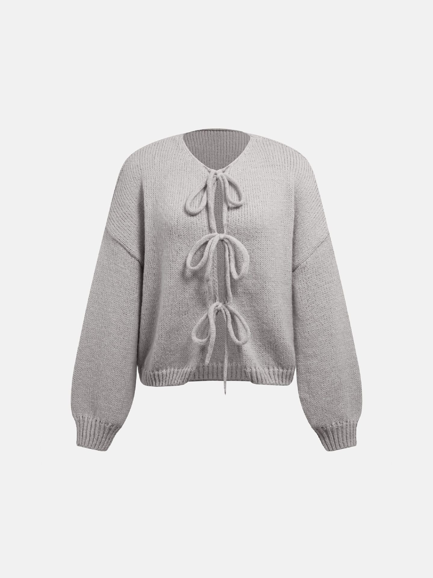 Gestrickter Cardigan mit Schleifenverschluss