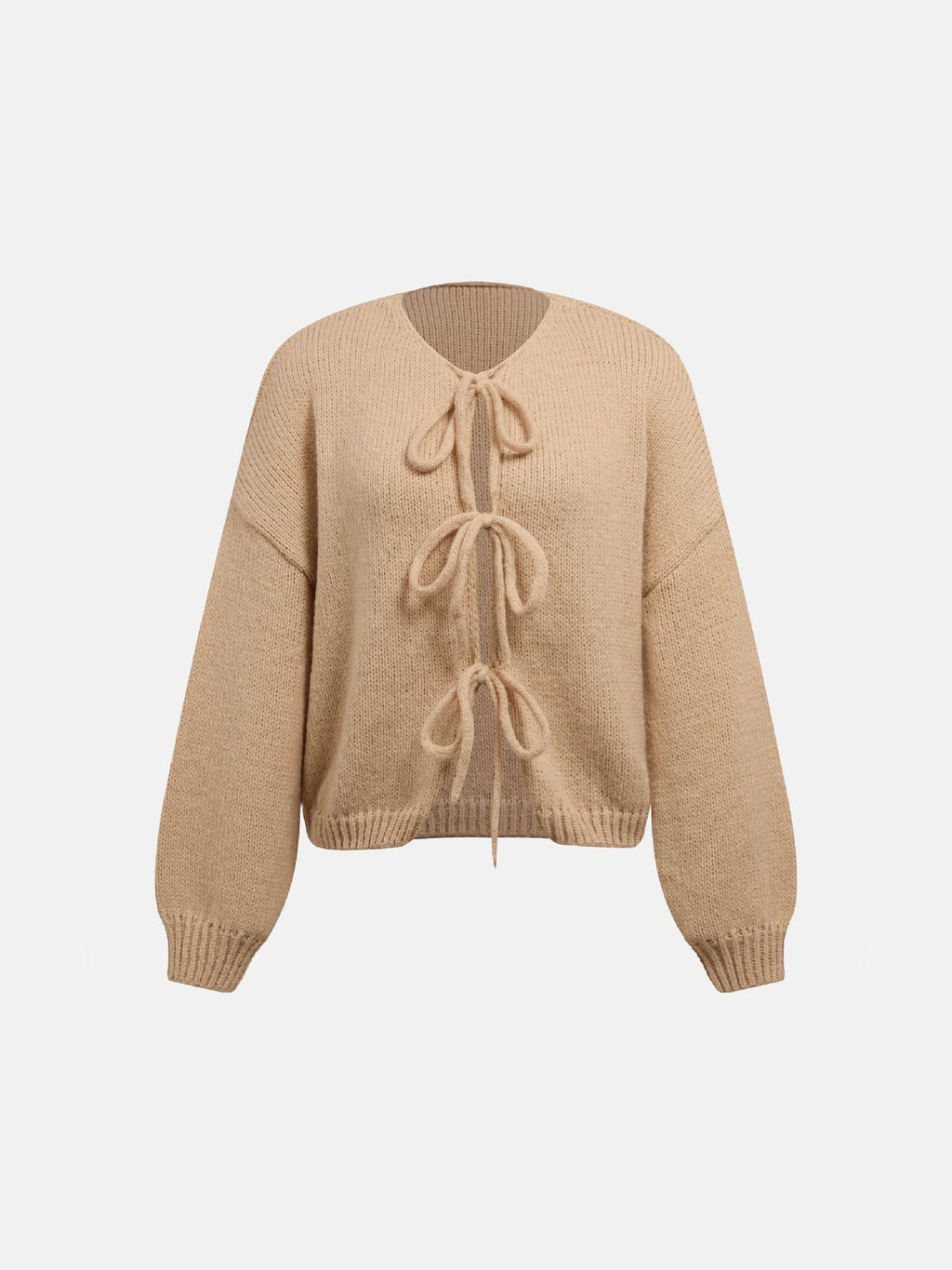Gestrickter Cardigan mit Schleifenverschluss