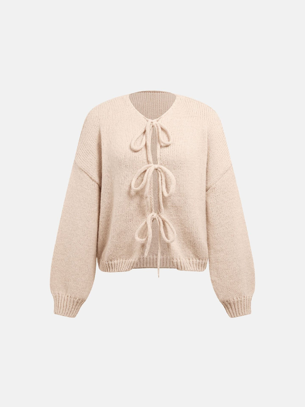 Gestrickter Cardigan mit Schleifenverschluss