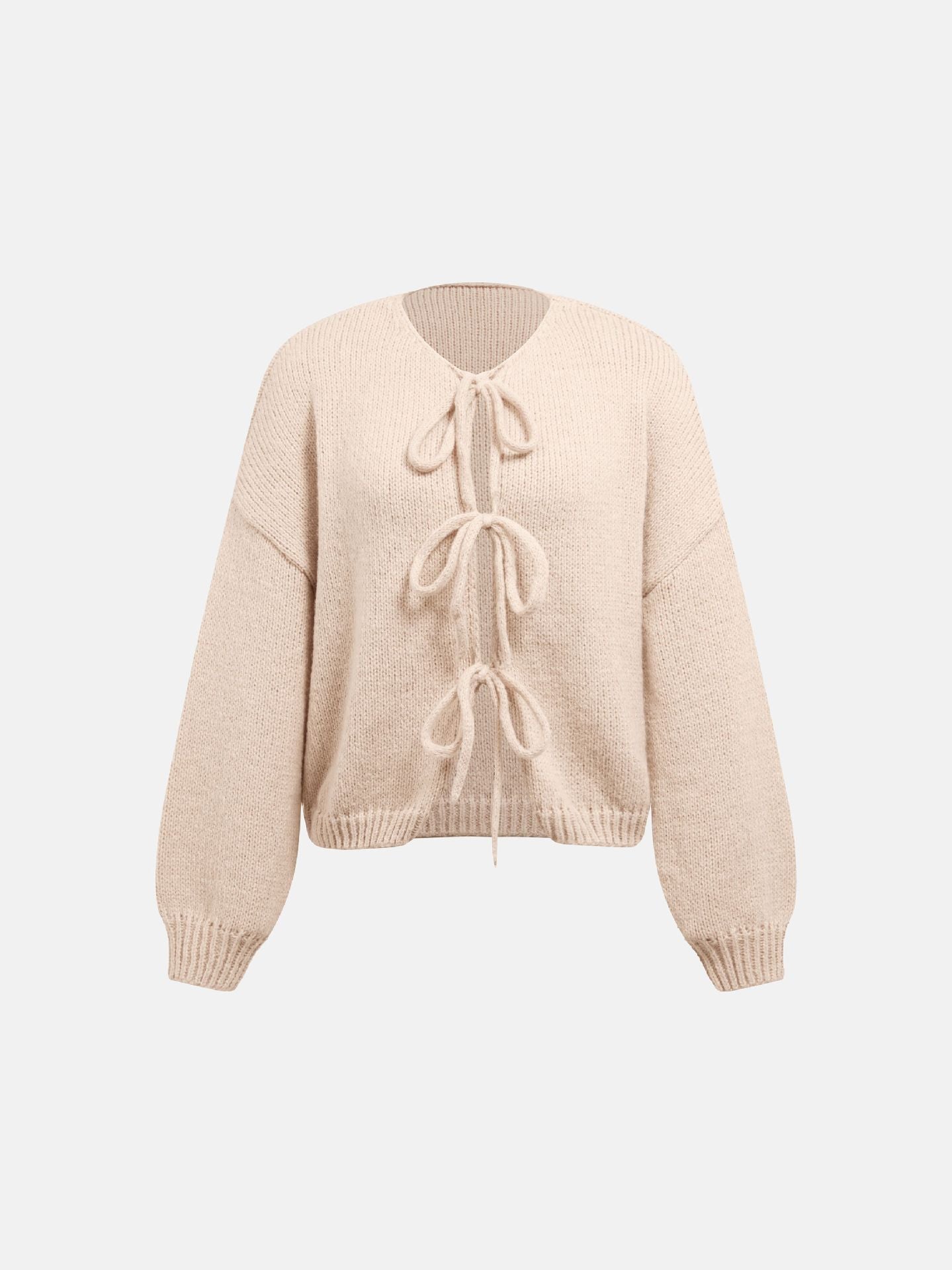 Gestrickter Cardigan mit Schleifenverschluss