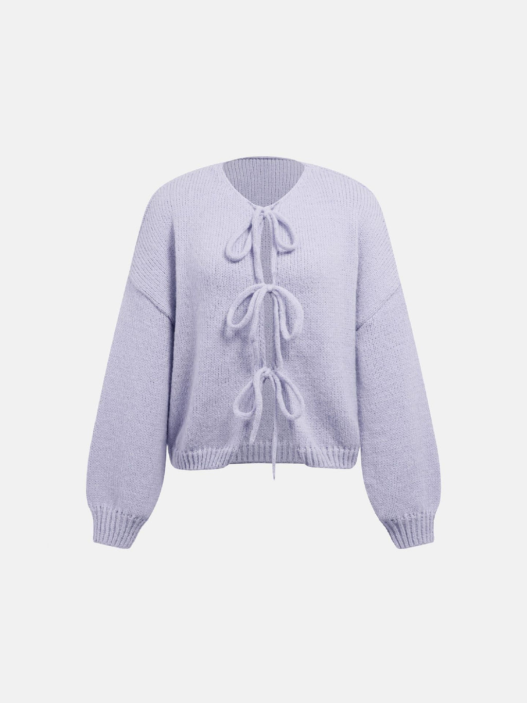 Gestrickter Cardigan mit Schleifenverschluss