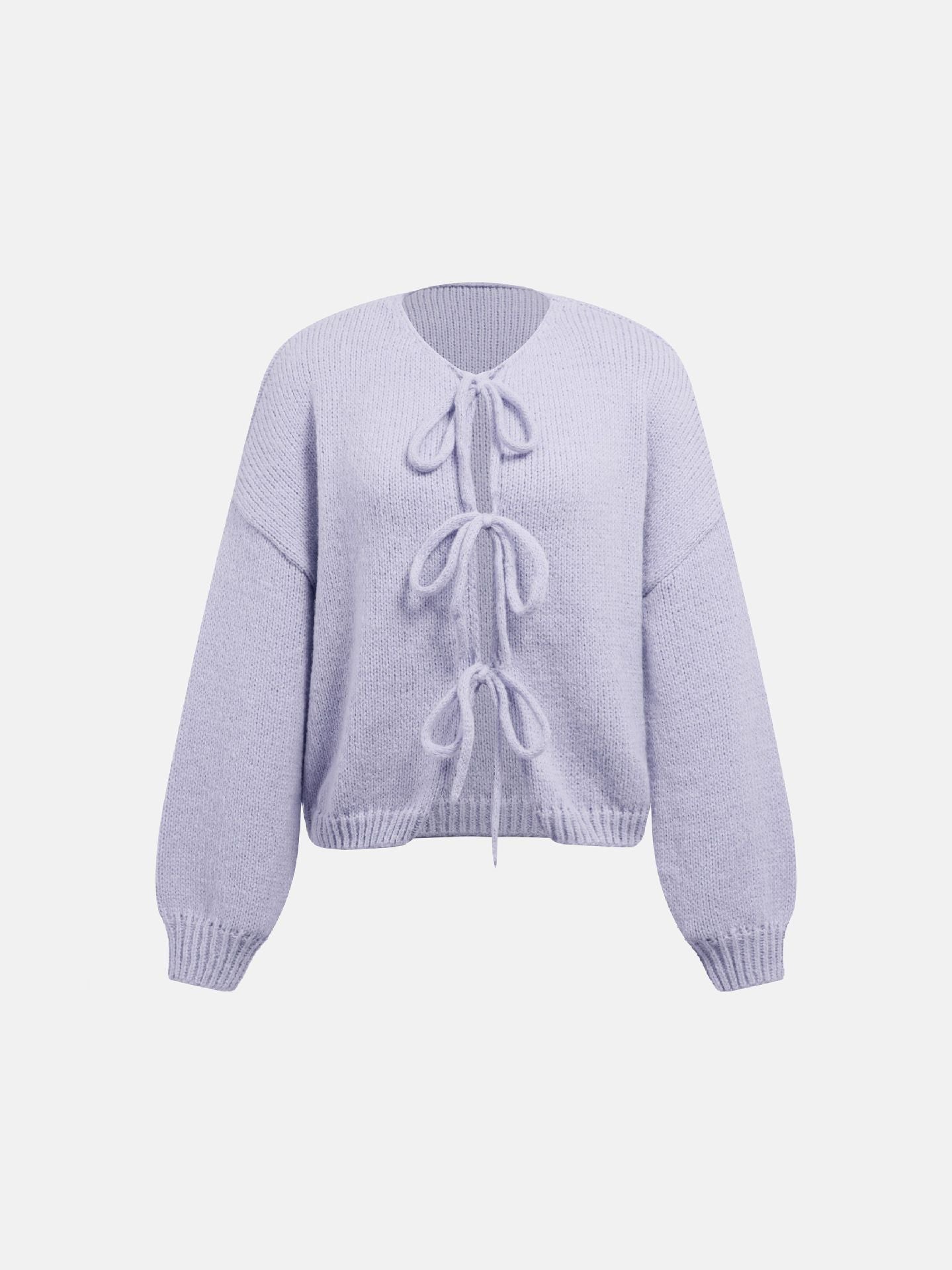 Gestrickter Cardigan mit Schleifenverschluss