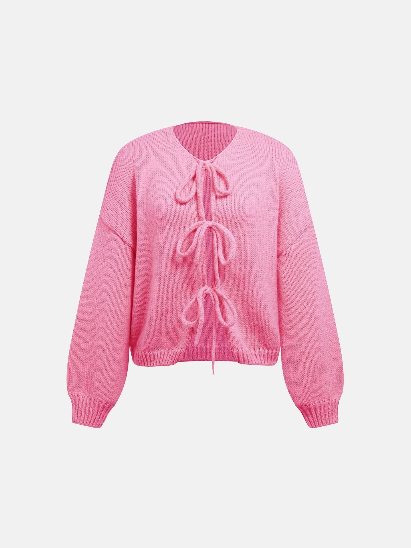 Gestrickter Cardigan mit Schleifenverschluss