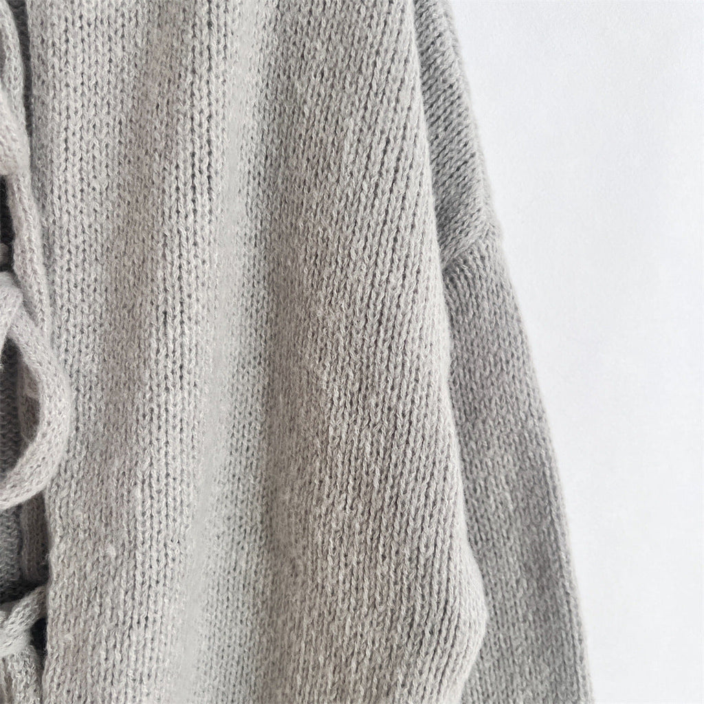 Gestrickter Cardigan mit Schleifenverschluss