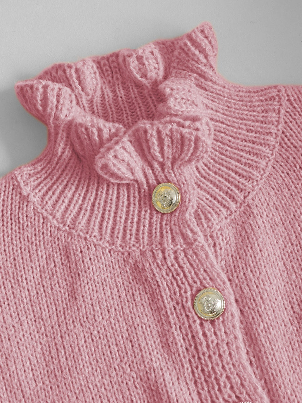 Rüschen-Cardigan aus Woll - Mohair - Mix