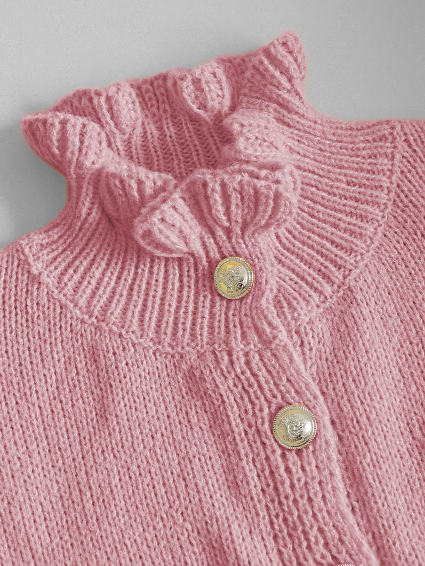 Rüschen-Cardigan aus Woll - Mohair - Mix