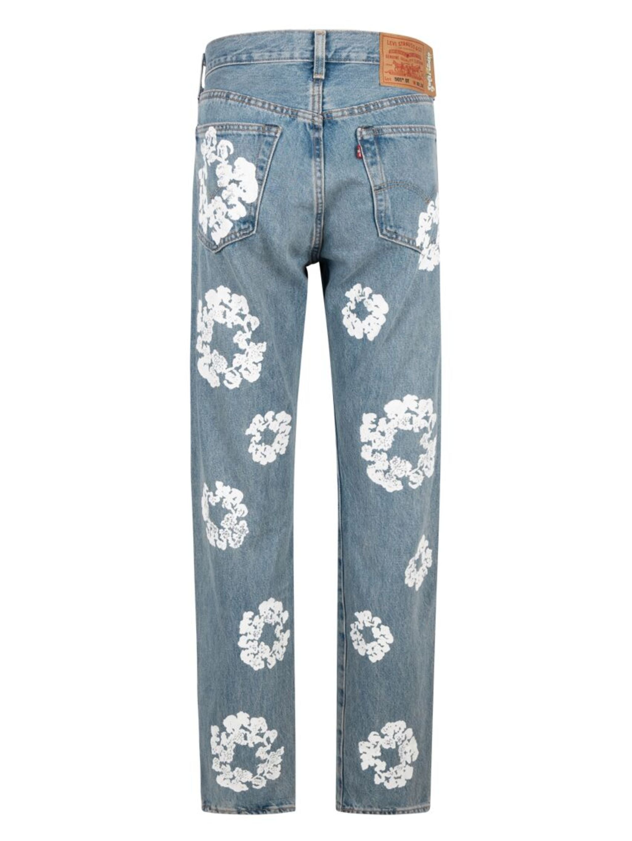 Bedruckte High Rise Jeans