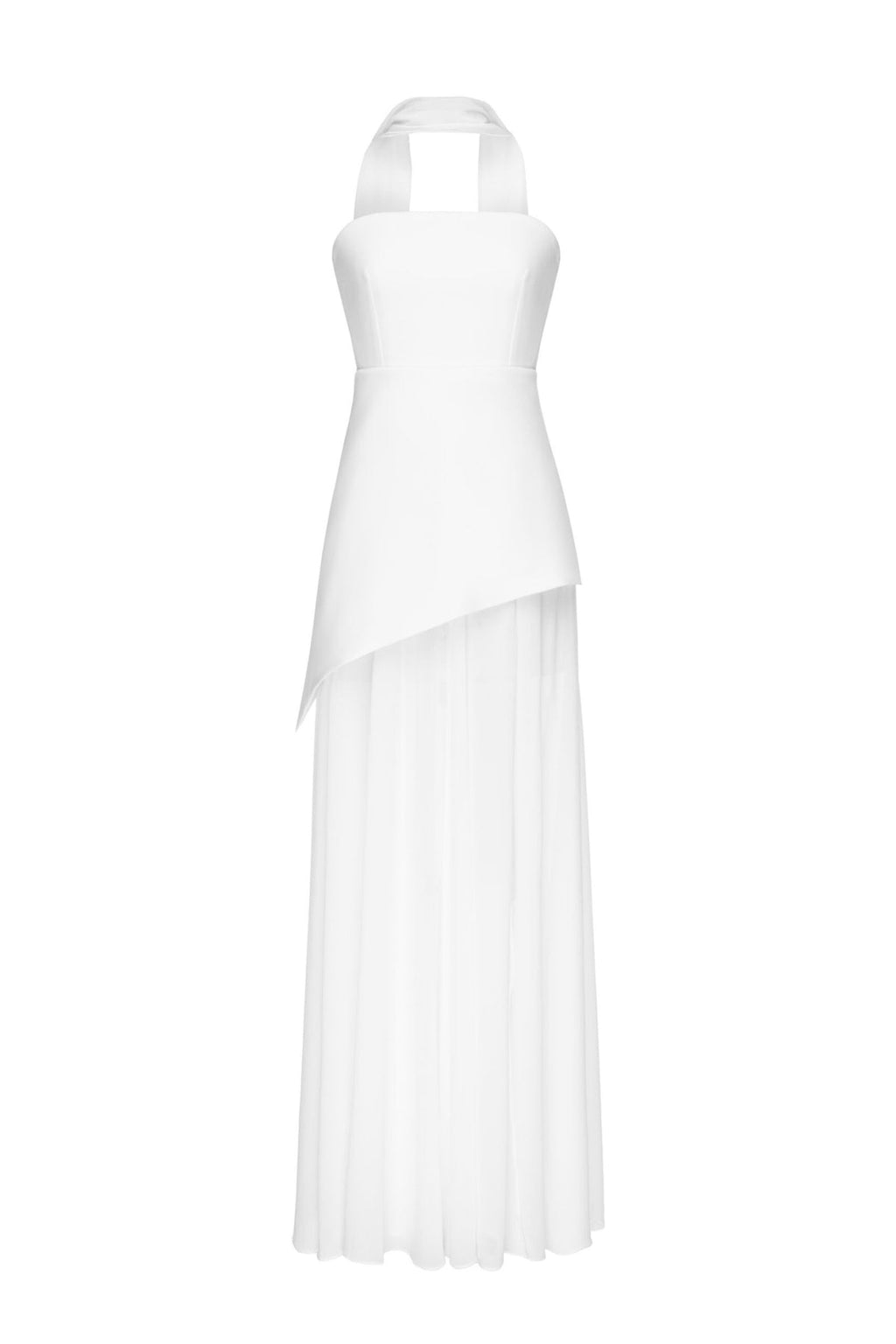 Asymmetrisches Abendkleid aus Chiffon in Bordeaux