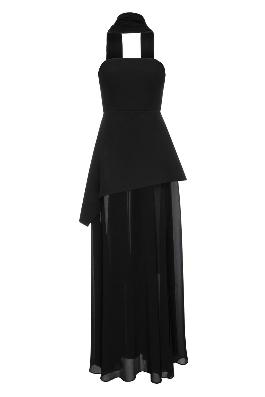 Asymmetrisches Abendkleid aus Chiffon in Bordeaux