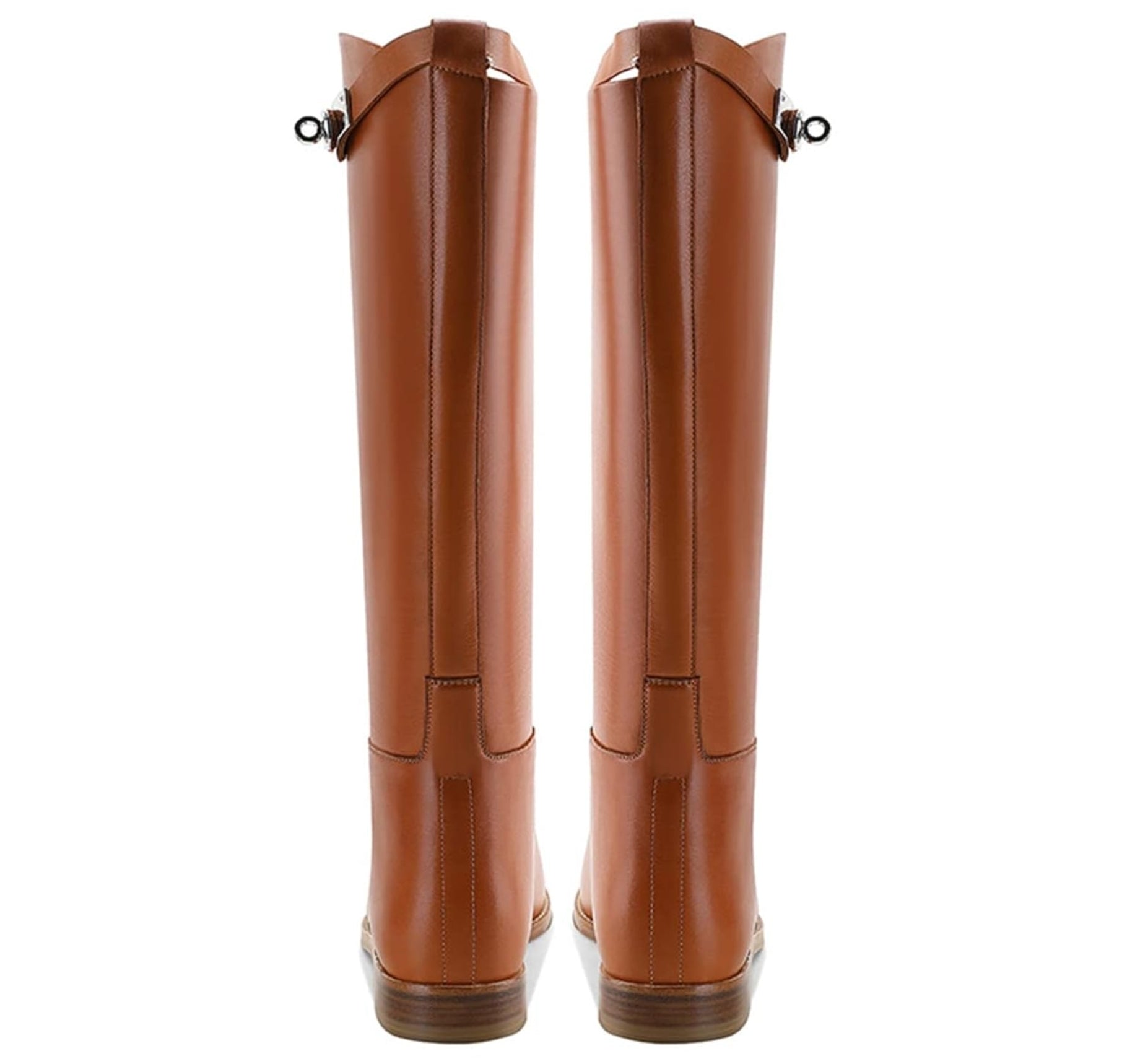 Kniehohe Reitstiefel aus schwarzem Kunstleder