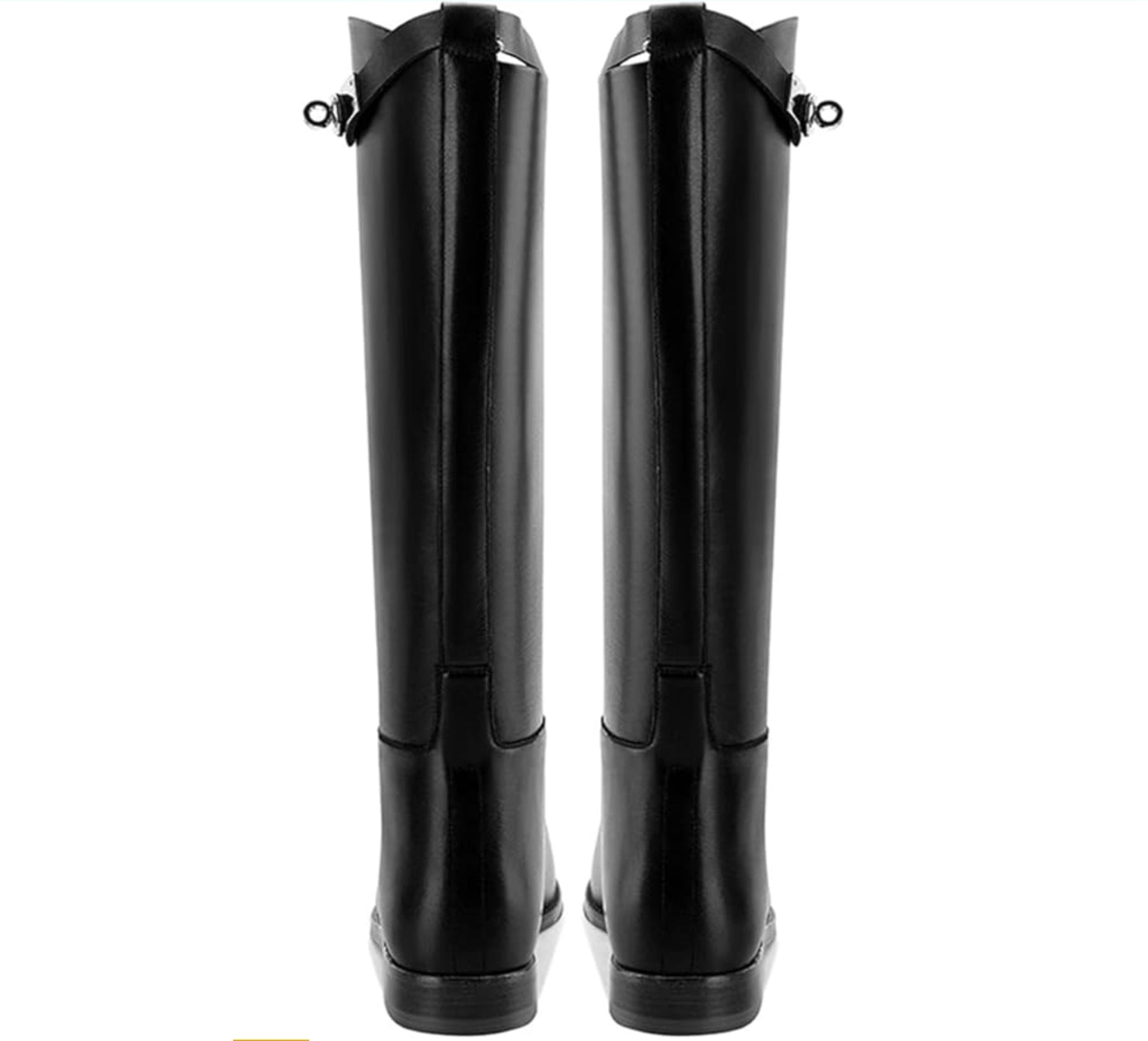 Kniehohe Reitstiefel aus schwarzem Kunstleder