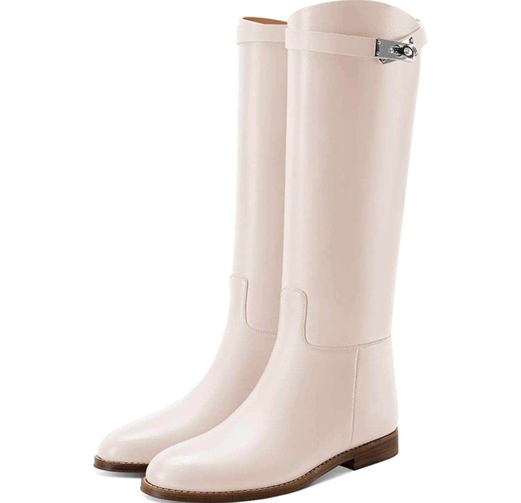 Kniehohe Reitstiefel aus schwarzem Kunstleder