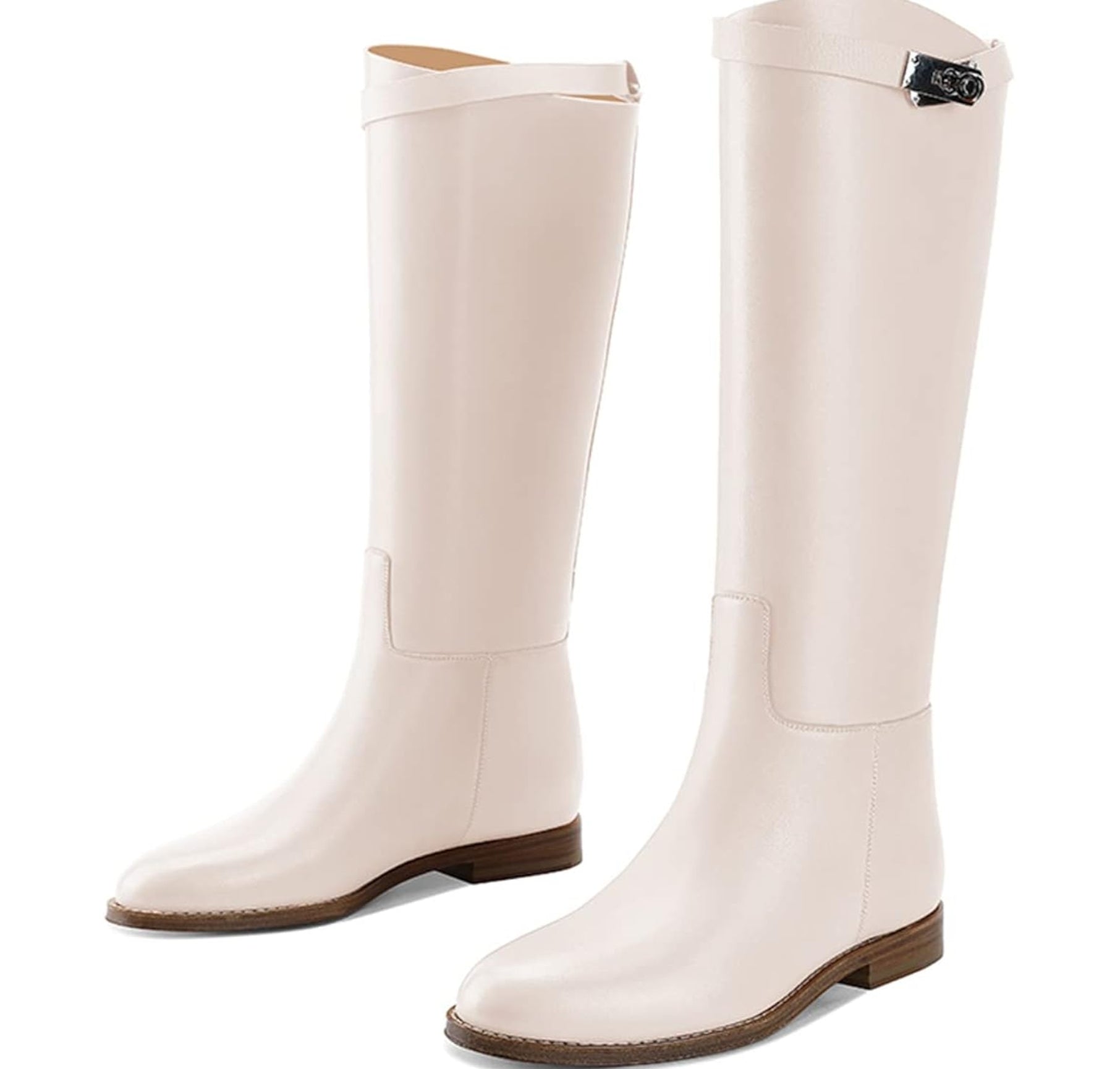 Kniehohe Reitstiefel aus schwarzem Kunstleder