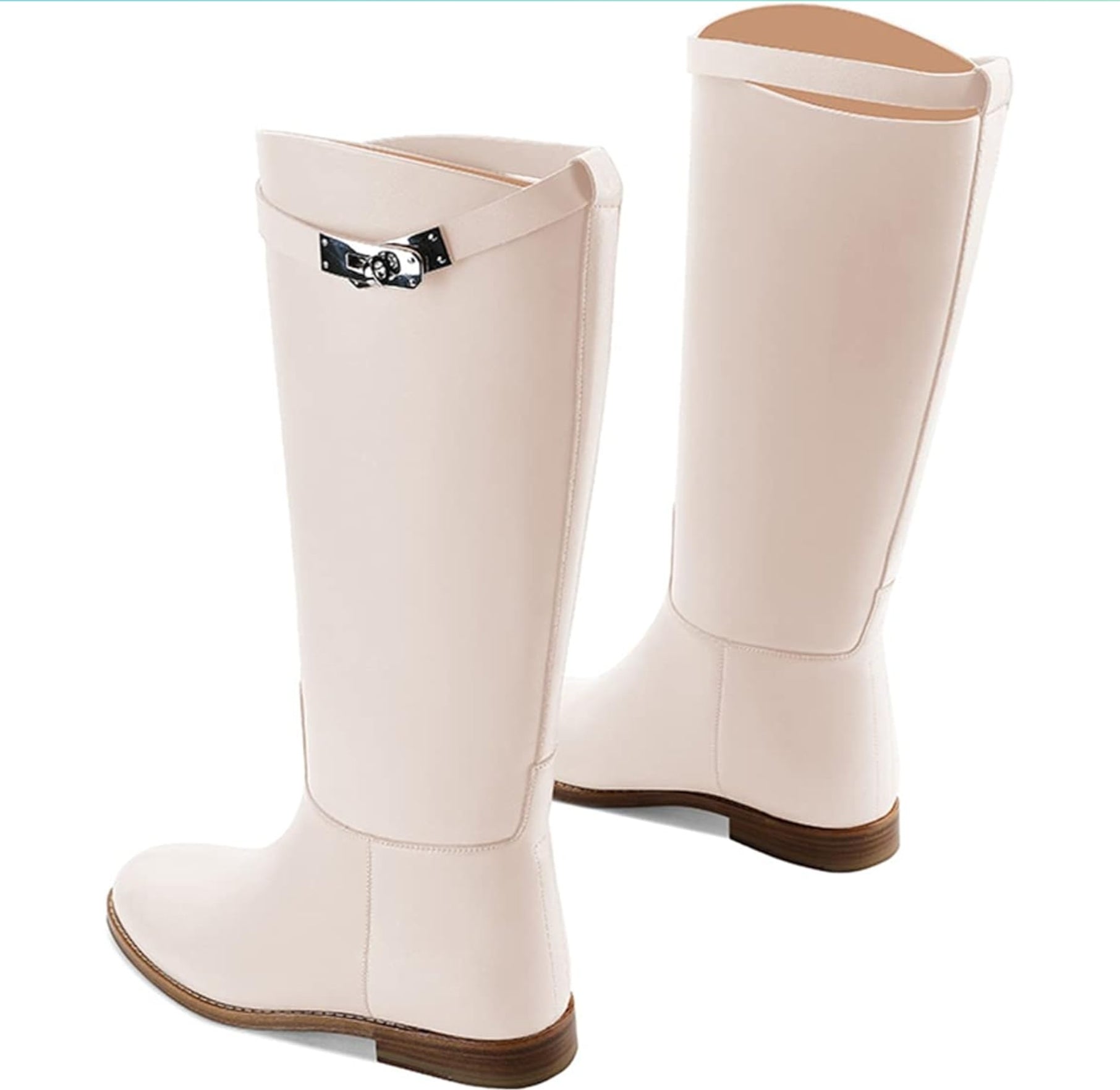 Kniehohe Reitstiefel aus schwarzem Kunstleder