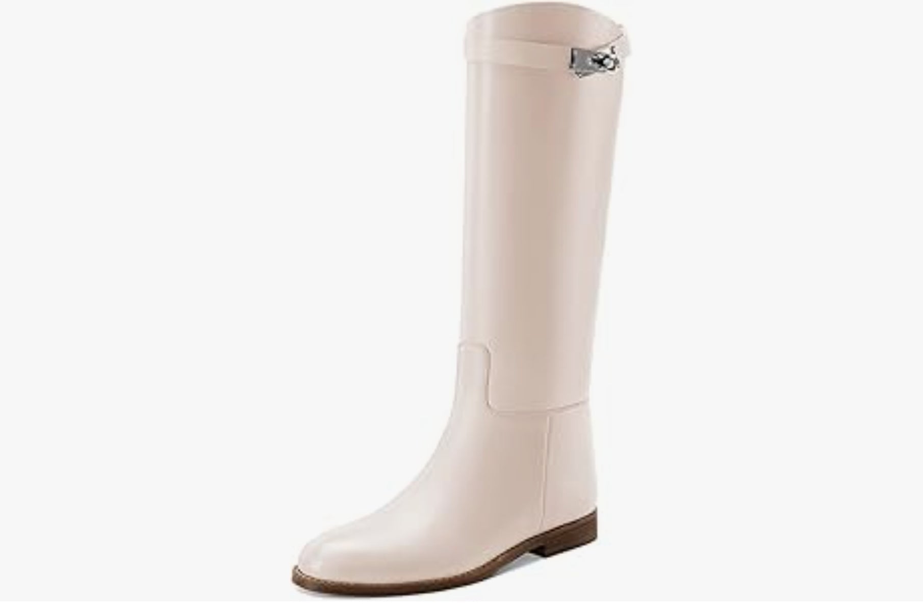 Kniehohe Reitstiefel aus schwarzem Kunstleder